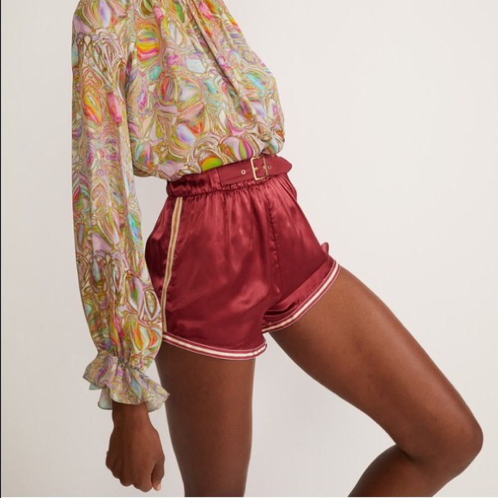 Cynthia Rowley hudson silk linen boxing shorts